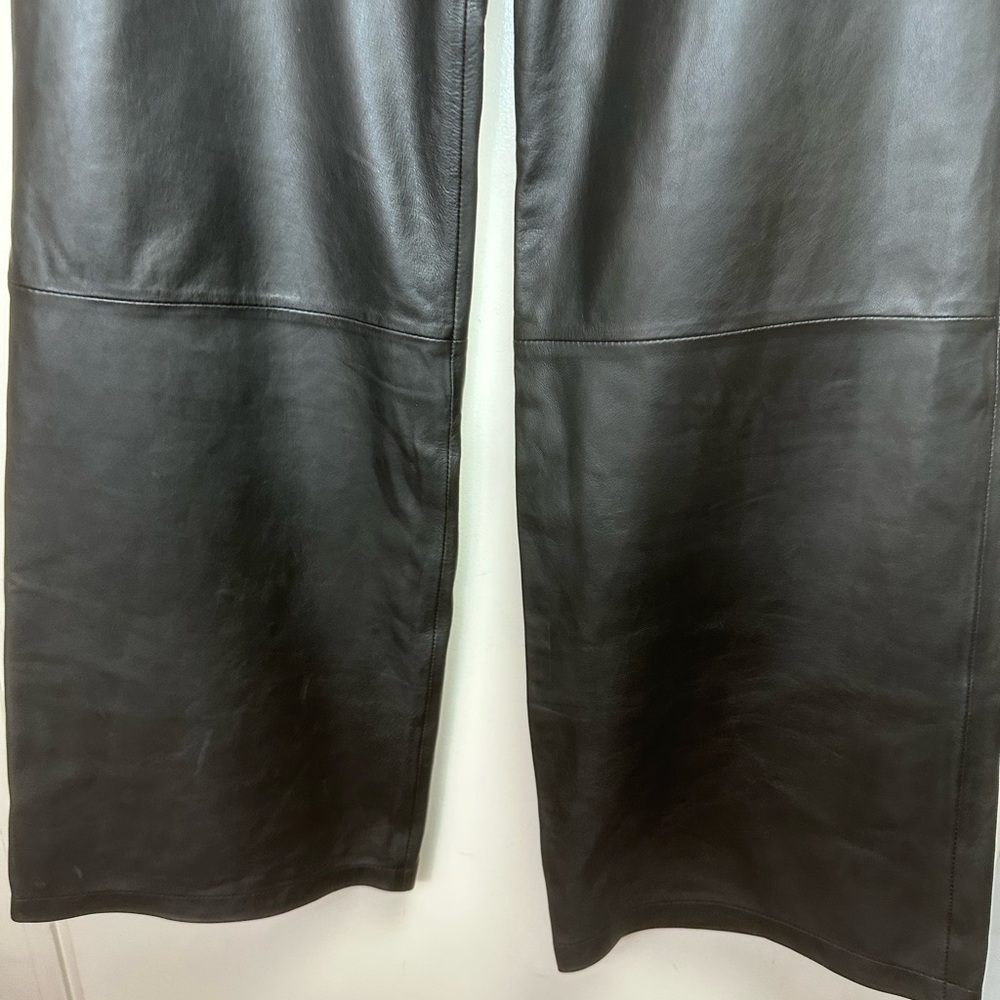 Bod & Christensen Black 100% Leather Samantha Wide Leg Chic Pants NWT Size 8 - Picture 6 of 14